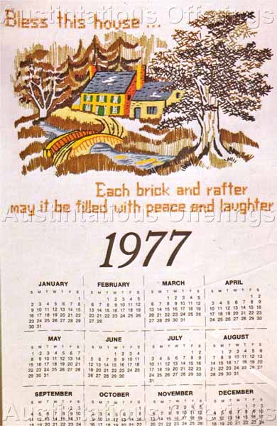 Rare Wilson Bless House Sampler Crewel Embroidery Kit Calendar