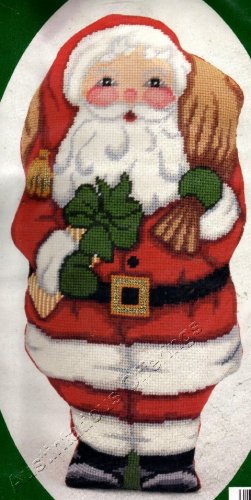Rare Beacon Mr Santa Claus Christmas Needlepoint pillow Doll Kit