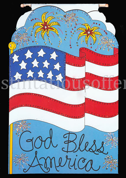 Felt Applique Sequin God Bless America Embroidery Kit Beginners