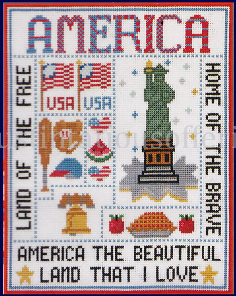 Rare American Pride Poster Counted CrossStitch Sampler Kit