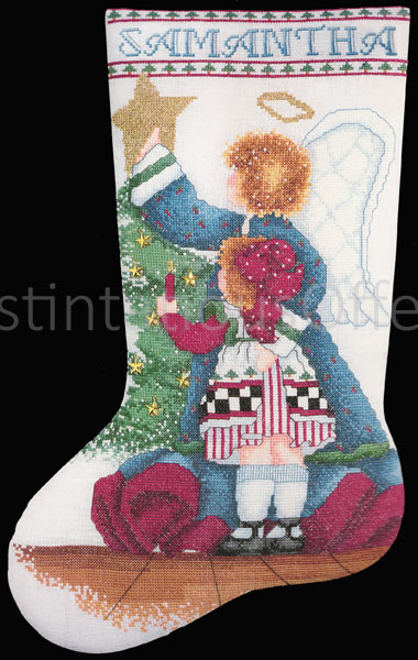 Rare Lynne Trimming Tree Christmas Cross Stitch Stocking Kit R/L