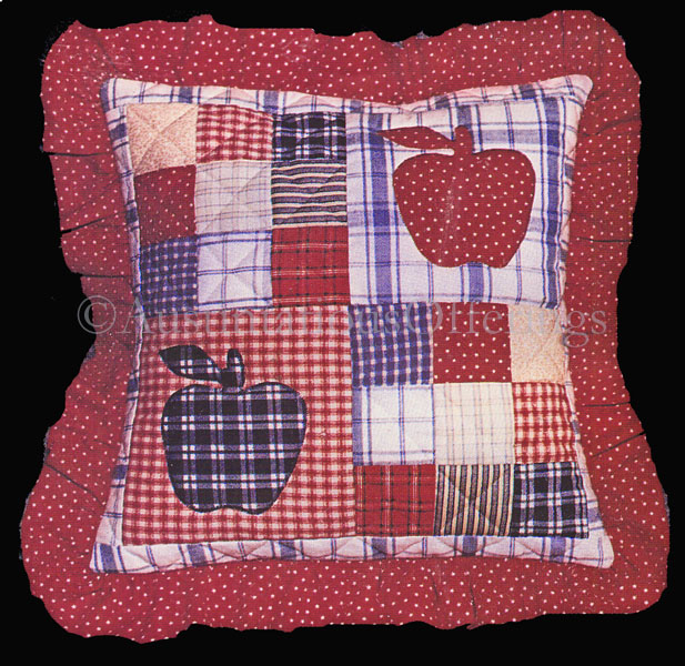 Rare Carole Taylor Patriotic FolkArt Apple Quilted Pillow Kit