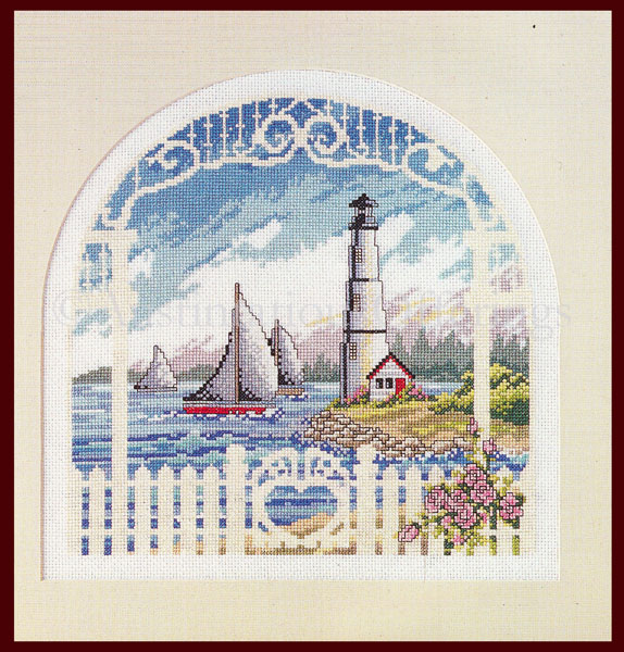 Rare Ursula Michael Seaside  Arbor Lighthouse Cross Stitch Kit