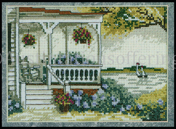 Rare Country Porch Cross Stitch Kit Weekenders