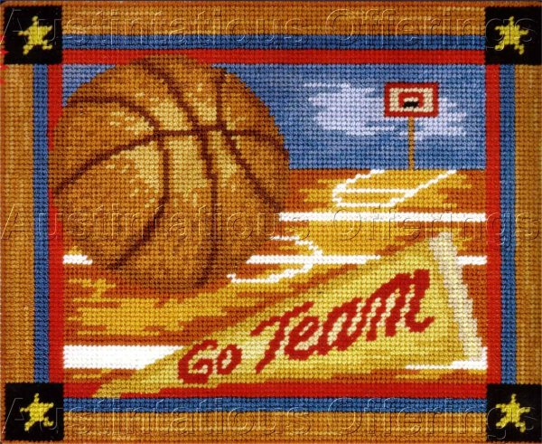 Go Team Barton DMC Needlepoint Canvas Collection Basketball