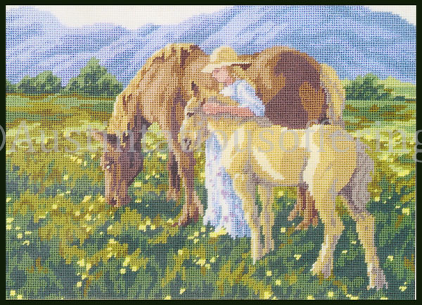 Rare Duncan Horses Needlepoint Kit Mare Foal Childhood Memories