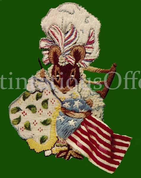 Rare Betsy Ross Mouse Crewel Embroidery Kit Wilson American Flag
