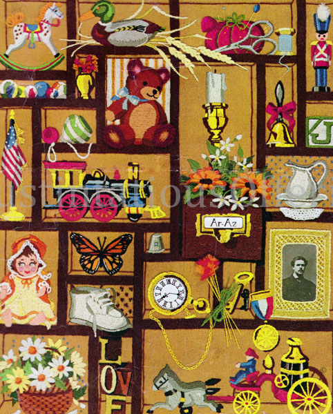 Rare Jennings Memories Crewel Embroidery Kit Shadowbox Treasures