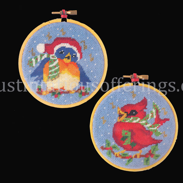 Rare Song Birds Ornaments Needlepoint Kit Blue Bird Cardinal