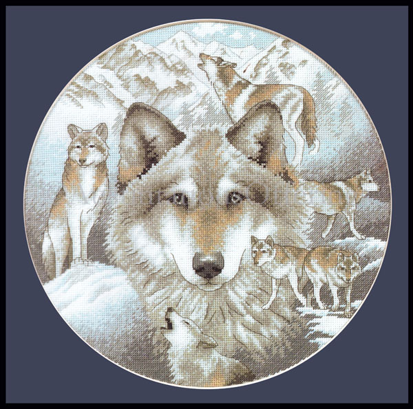 Rare Casey Winter Wolf Pack Cross Stitch Kit Snow Sentinels Call of Wild