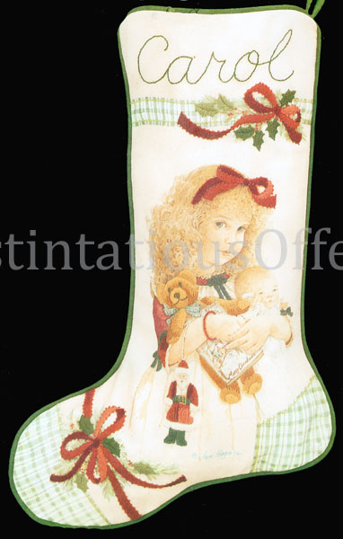 Hagara Crewel Embroidery Stocking Kit Christmas Girl Carol