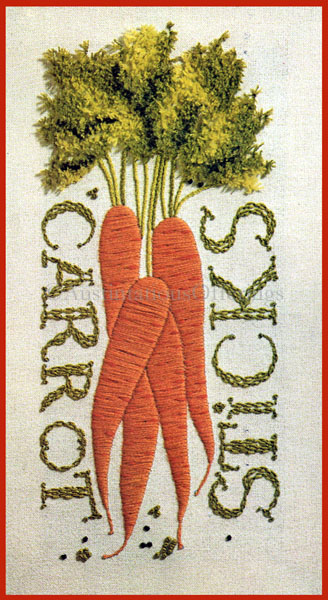 Crewel Embroidery Kit Ginther Vegetable Study Carrot