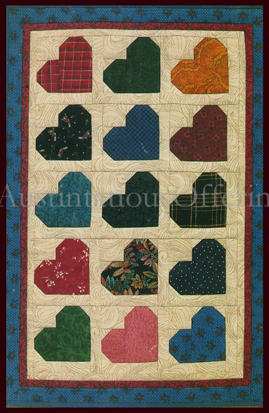 Rare Folk Art Charm Heart Country Quilt Kit Wall Hanging
