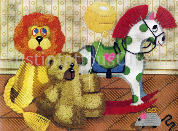 Rare Gerrish Nursery Toys Needlepoint Kit Childhood Friends