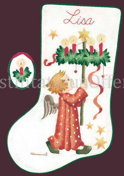 Rare Hummel ChristmasAngel CrewelEmbroidery Stocking Kit Holiday
