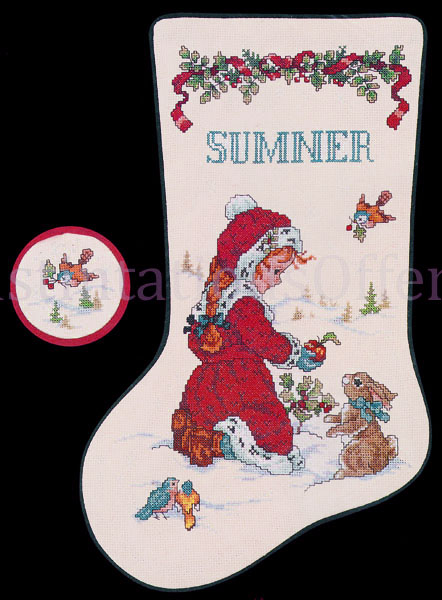 Rare Santa Cross Stitch Stocking Kit Night Before Christmas
