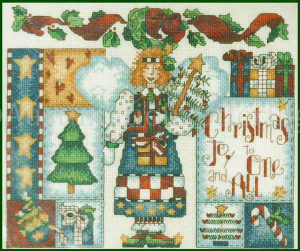 Rare Alma Lynne Joy To All Cross Stitch Kit Christmas Angel