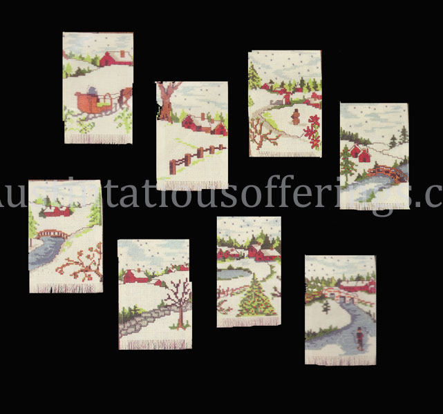 Rare Village Scenes CrossStitch Kit Christmas Ornaments Set