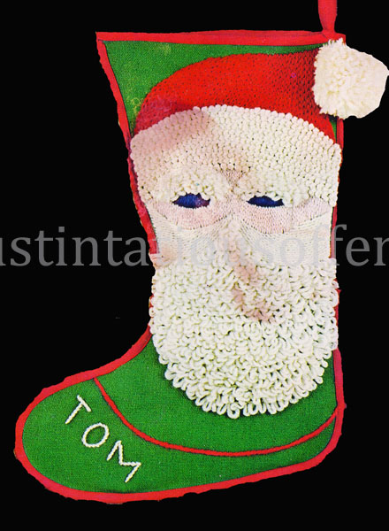 Rare Wilson Santa Face Crewel Embroidery Christmas Stocking Kit