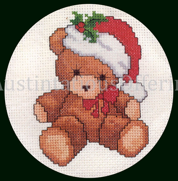 Dale Burdett Country Teddy Bear Santa in Frame Cross Stitch Kit