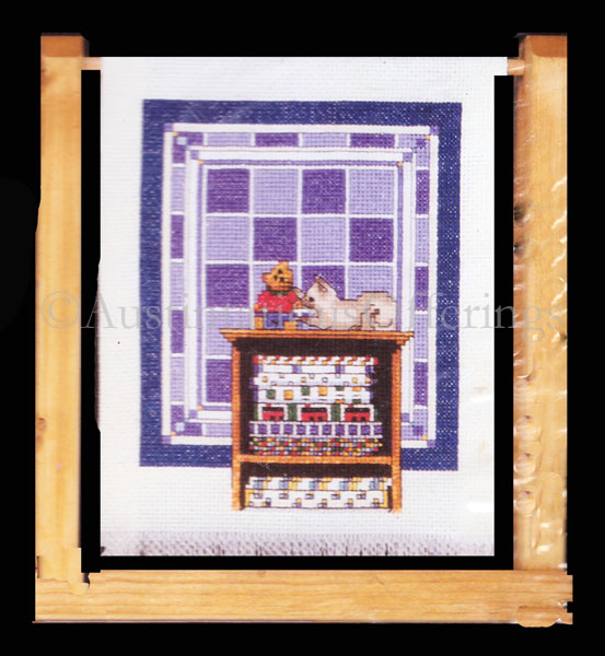 Rare Companions Cross Stitch Sampler Kit Kitty Quilt Stand