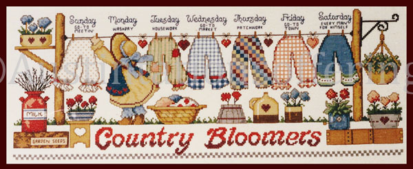 Rare Coleman Country Laundry Line CrossStitch Kit Daily Bloomers