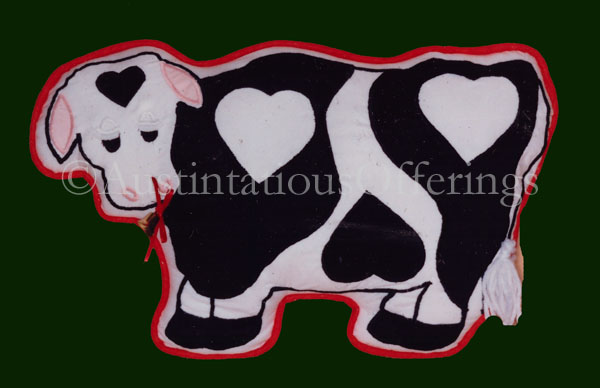 Rare Cow Doll Pillow Kit Kappie Hand or Machine Embroidery