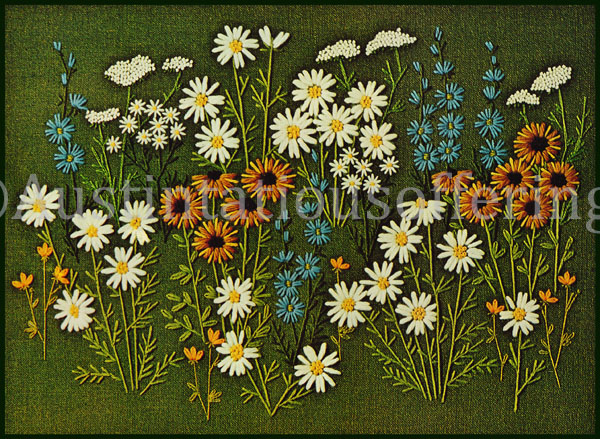 Rare Sparre Crewel Embroidery Kit Bright Summer Wildflower Field