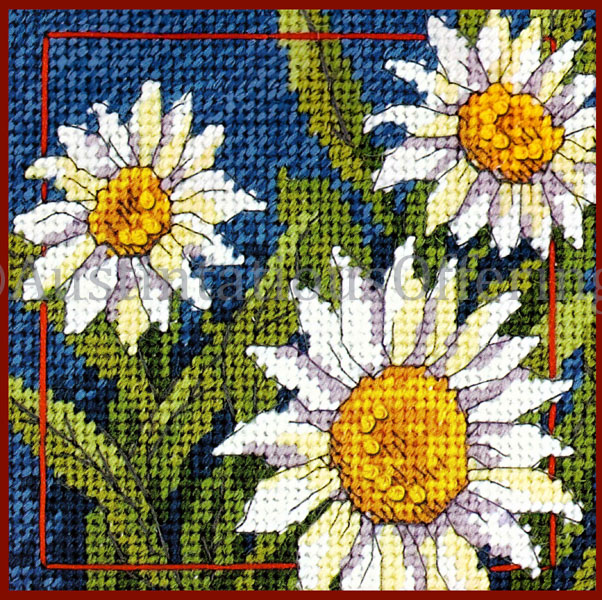 Rare Susan Winget Daisy Needlepoint Kit Take A Long Mini Floral