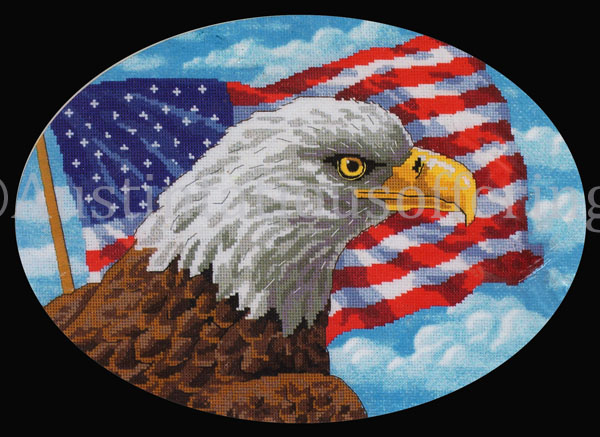 Rare Kull Repro American Flag No Count CrossStitch Kit Eagle