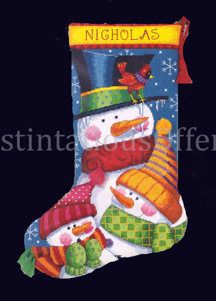 Debra JordanBryan Snow Family Needlepoint Stocking Kit Christmas