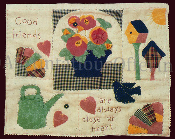 Rare Boerens Folk Art Country Garden Quilt Kit Good Friends