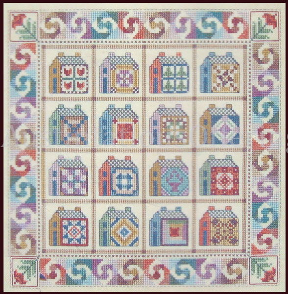 Rare Myers Neighborhood Quilts Cross Stitch Kit Country Sampler
