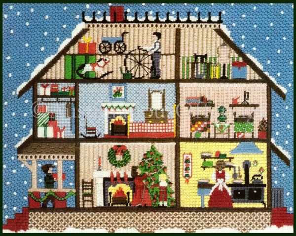 Rare Jinice Beacon Open Sided Christmas House Needlepoint Kit