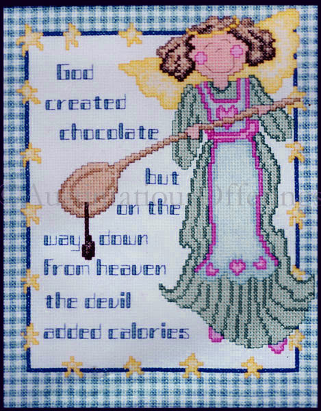 Rare God Created Chocolate Cross Stitch Kit Angel