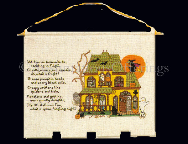 Rare Better Homes Haunted House Cross Stitch Banner Kit