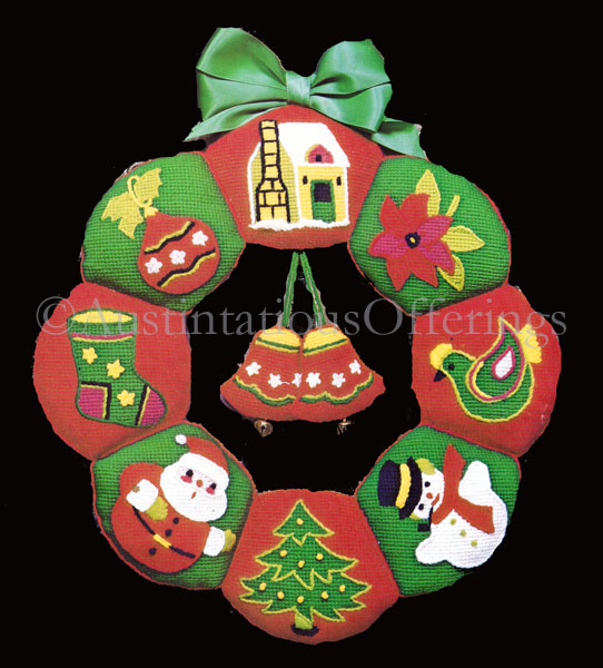 Rare Ballman Holiday Treasures Wreath Needlepoint Kit Christmas