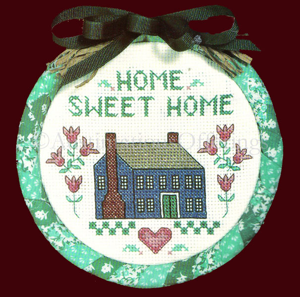 Rare Benson Folk Art Home Sweet Home Cross Stitch Sampler Kit