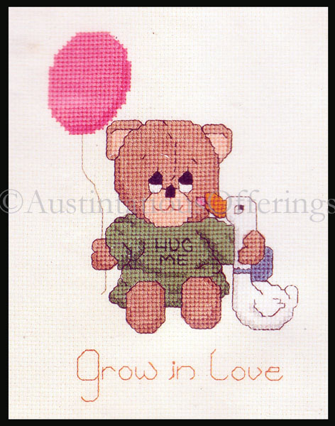 Dale Burdett Huggable Teddy Bear Friend  Cross Stitch Kit  Grow In Love