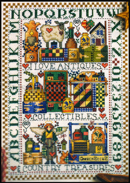 Rare Coleman Country Treasures Antiques CrossStitch Sampler Kit