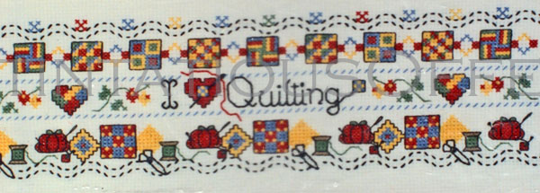 Rare Diane Arthurs Folkart I Love Quilting Cross Stitch Kit Quilts