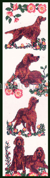 Rare Sportsman Dogs Cross Stitch Bell Pull Kit  Irish Setters