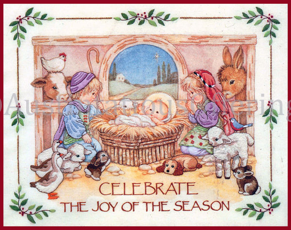 Rare McAulay Nativity Crewel Embroidery Kit Manger Seasons Joy