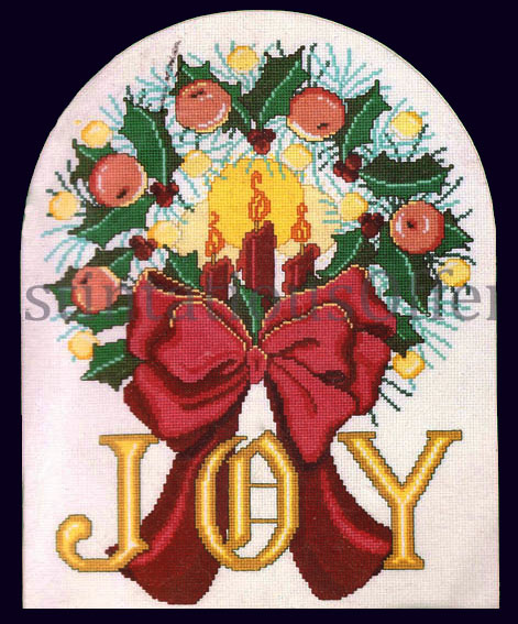 Rare Steinmeyer Christmas Wreath CrossStitch Kit Joy to World