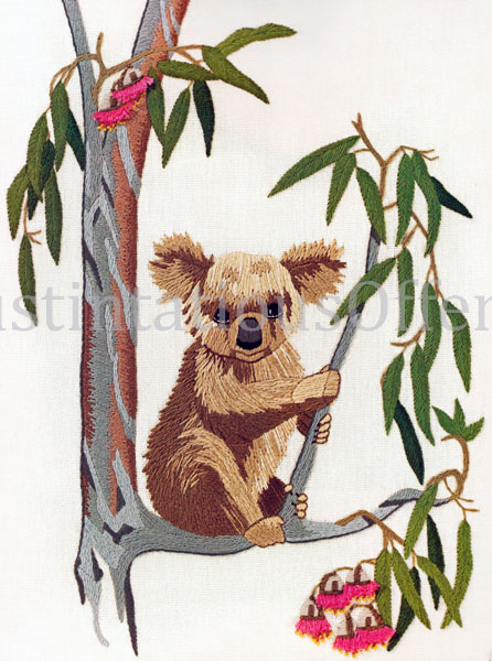 Rare Klivans Koala Crewel Embroidery Kit Eucalyptus Gum Tree