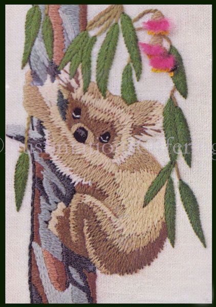 Rare Klivans Koala Crewel Embroidery Kit Eucalyptus Tree