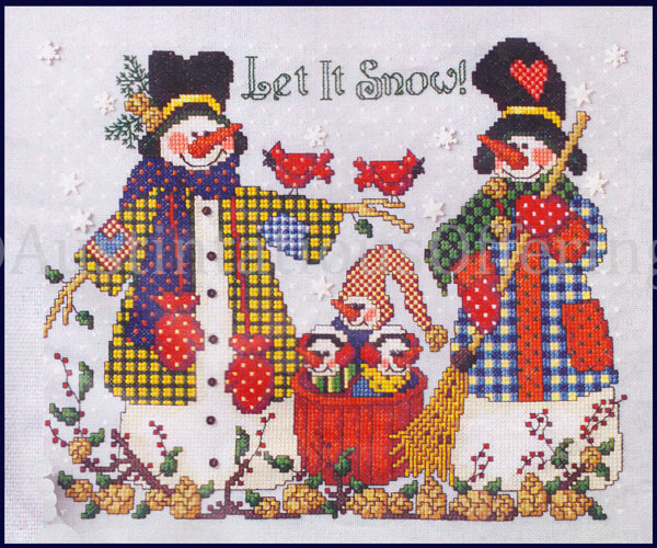 Rare Coleman Let It Snow CrossStitch Kit Wintry Snowpeople