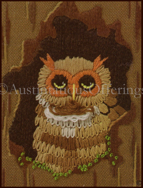 Rare Trotter Little Tree Hooty Owl Jiffy Crewel Embroidery Kit