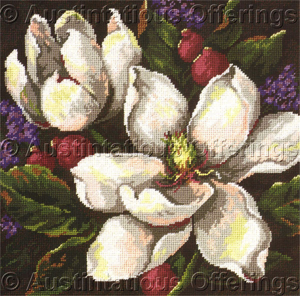 Rare Craig Magnolia Blossoms Needlepoint Kit Spring Blooms