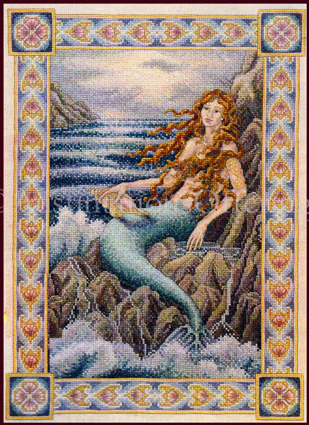 Rare Wentzler Mermaid Evenweave Cross Stitch Kit Seascape